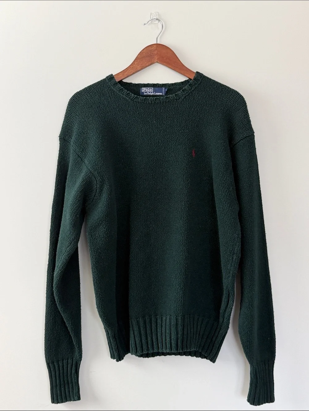 Polo Ralph Lauren Vintage Men’s Crewneck Sweater Deep Teal Cotton Logo L